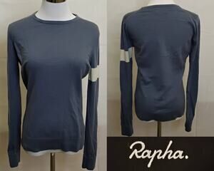 Rapha Cycling Sweater Women's S Blue/ White Merino Wool Mesh Knit #J4853